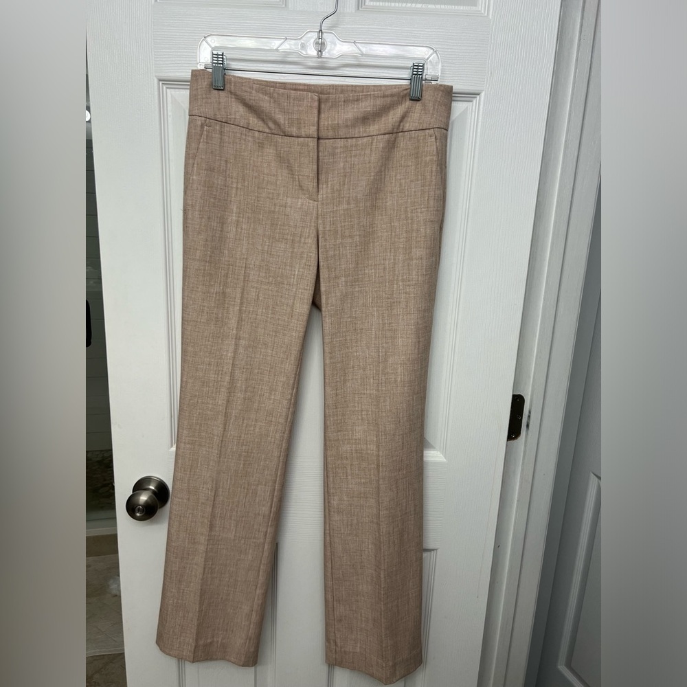 Ann Taylor Mid-rise boot cut dress pant in sandy chambray color